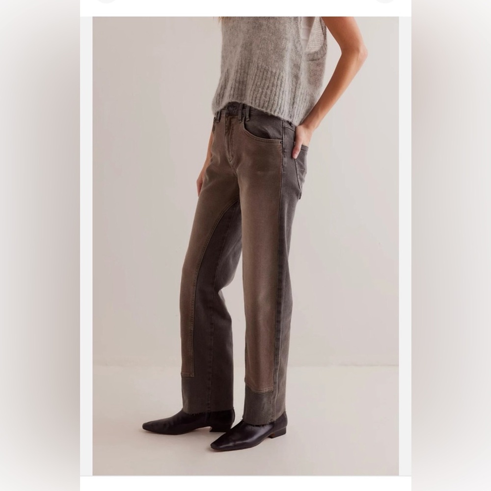 we the free risk taker Hawthorne gray brown raw hem jeans free people 26